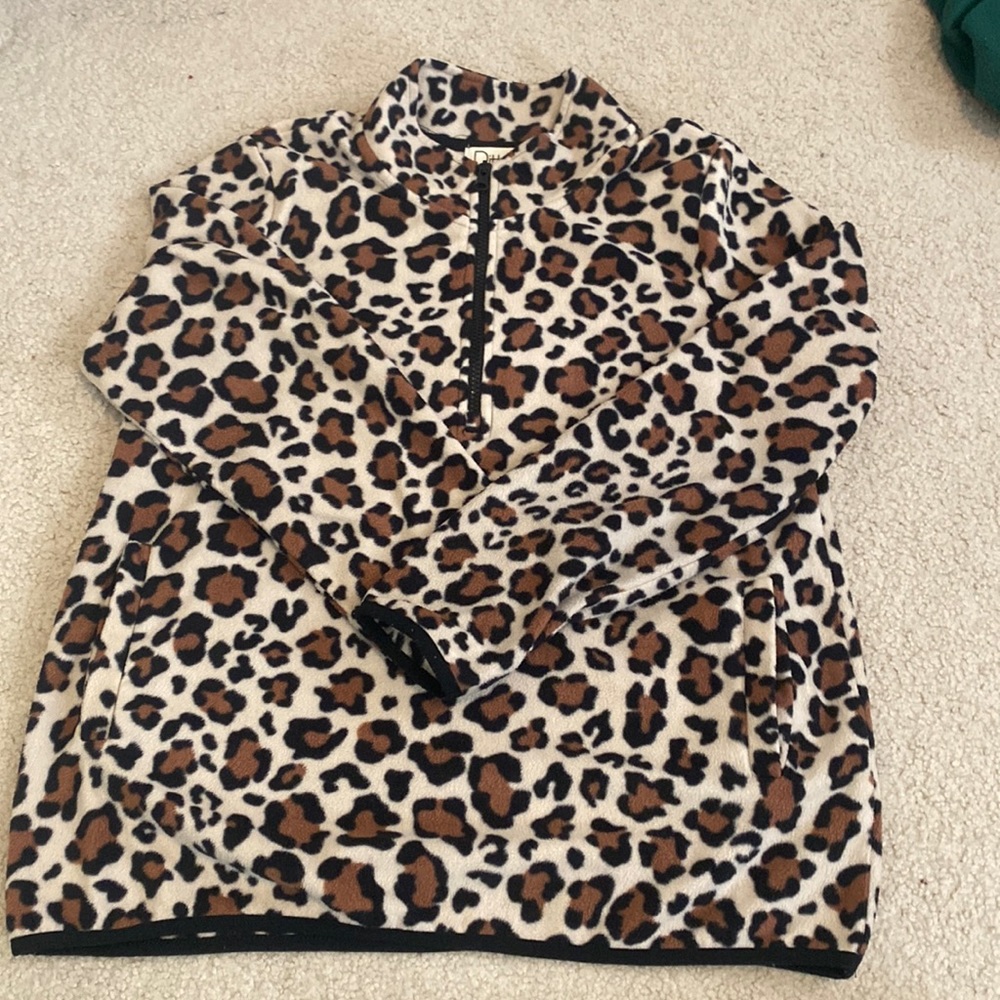 Dittos cheetah print half-zip